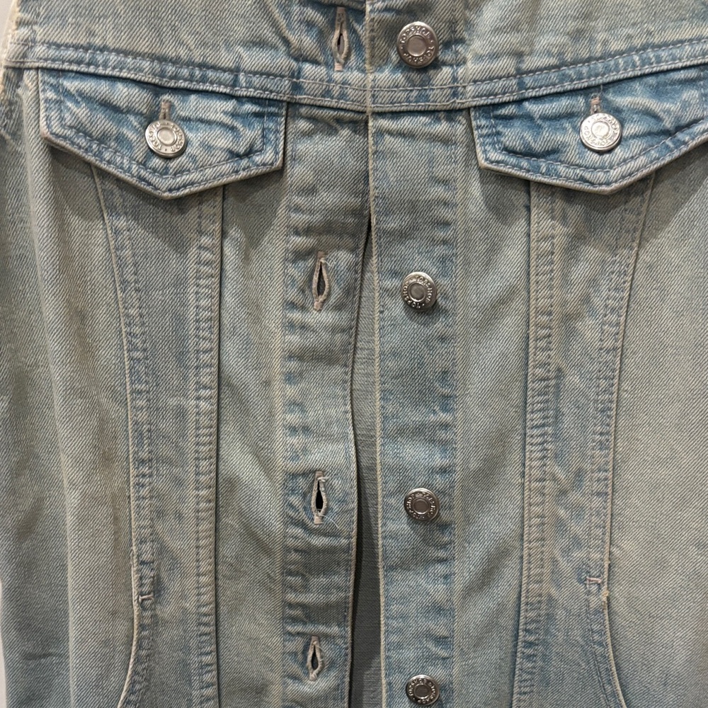 Topshop Sleeveless Denim Maxi Dress Button Front Size 2 - Picture 4 of 5